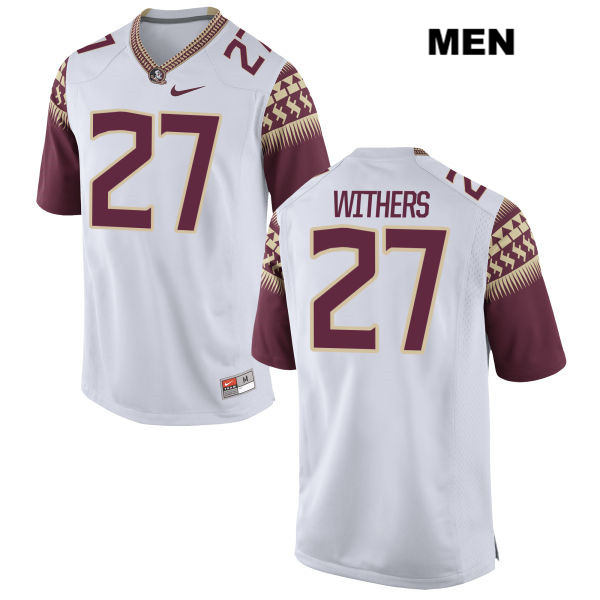 Men's NCAA Nike Florida State Seminoles #27 Tyriq Withers College White Stitched Authentic Football Jersey UNM5169UI